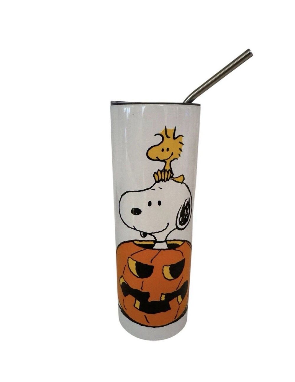 21.3 Oz. Travel Mug Halloween, Fall, Thanksgiving Snoopy Woodstock Pumpkin NEW